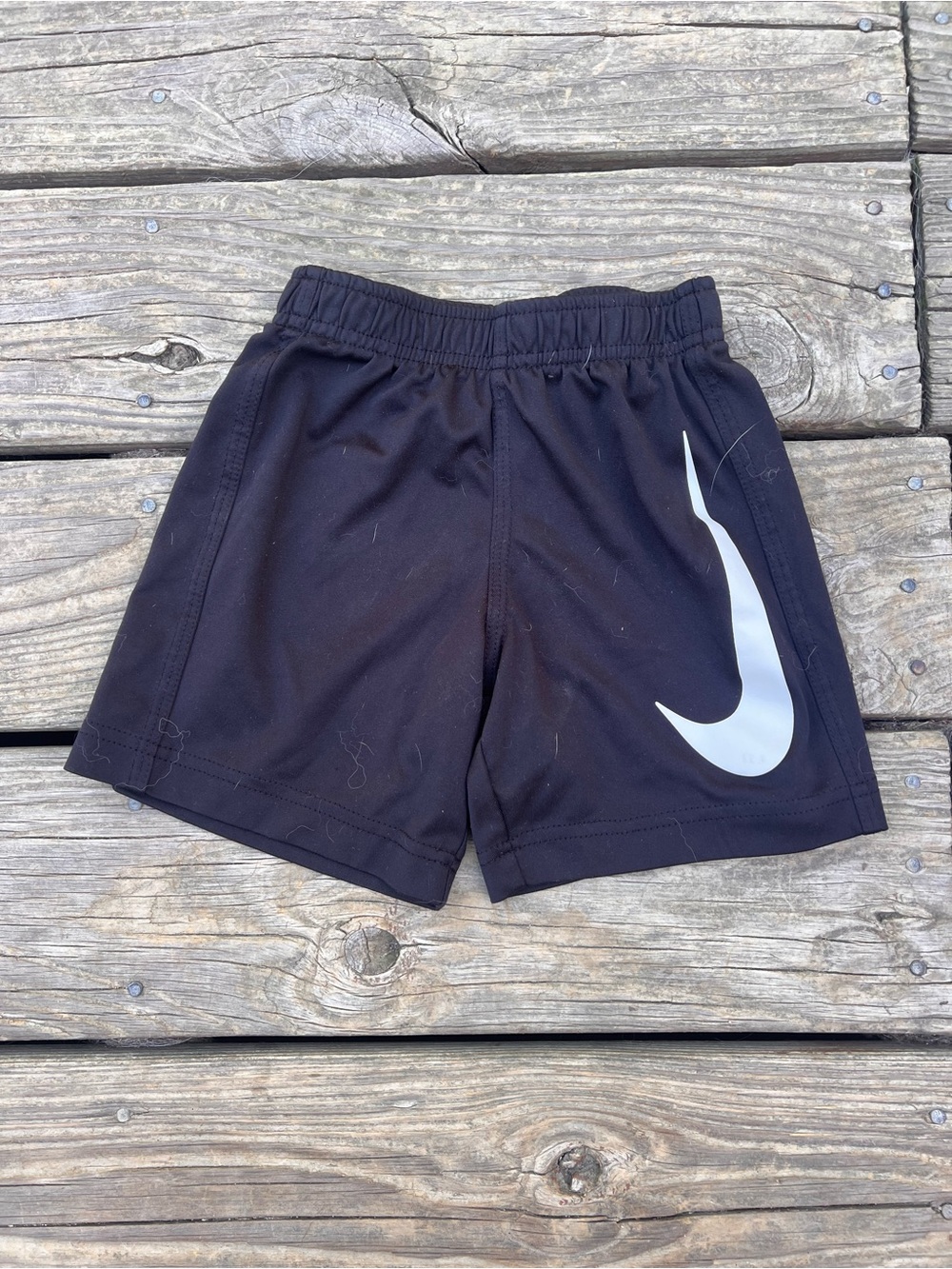 Nike Kids Black Athletic Shorts with Swoosh size 4/xs